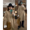 Miyake plisado mujer trench coat largo medio otoño invierno 2025 nuevo plisado korean edition commuter versátil trench coat Item Picture